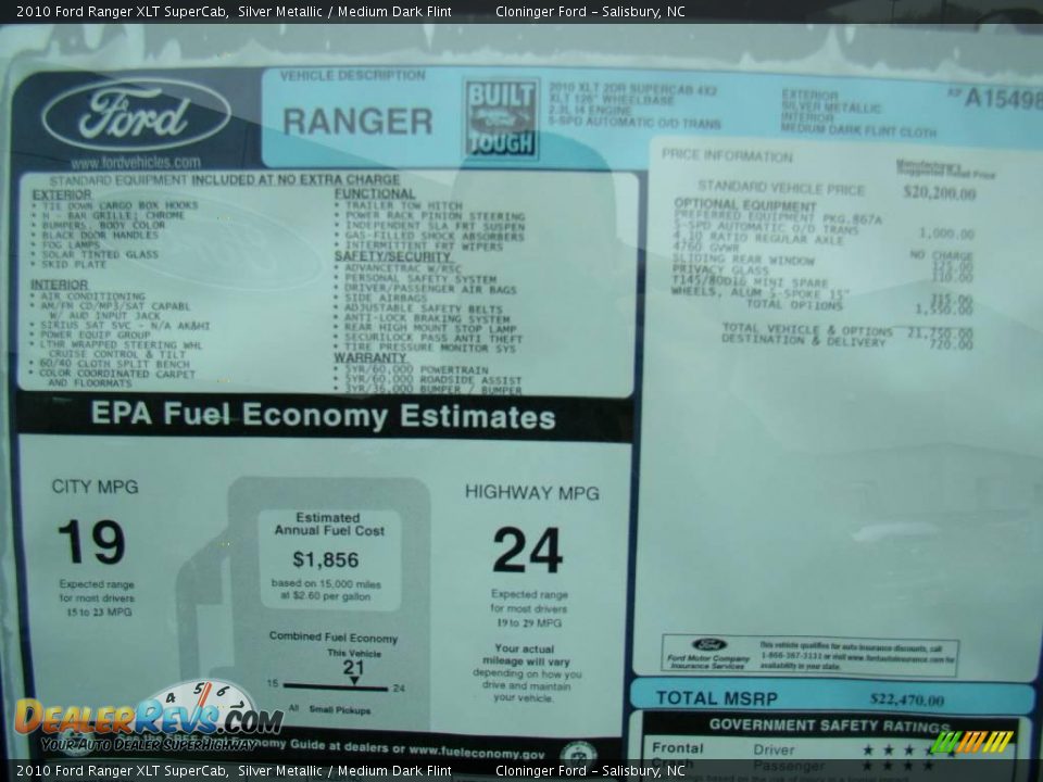2010 Ford Ranger XLT SuperCab Silver Metallic / Medium Dark Flint Photo #12