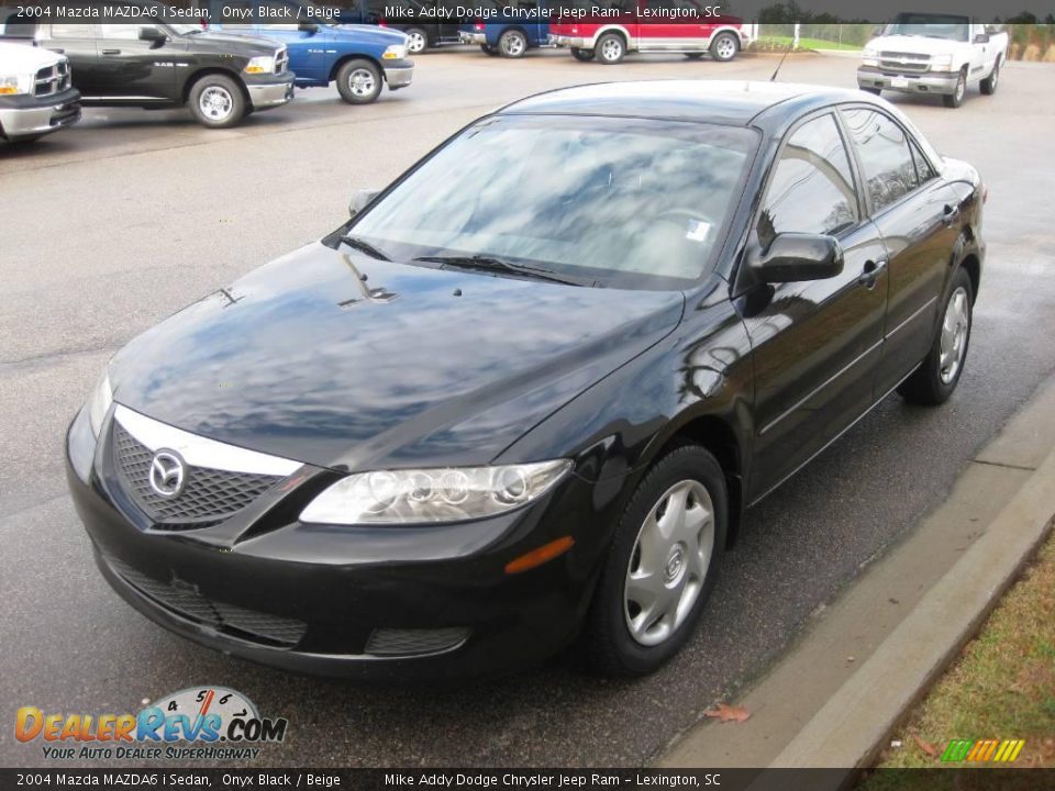 2004 Mazda MAZDA6 i Sedan Onyx Black / Beige Photo #1