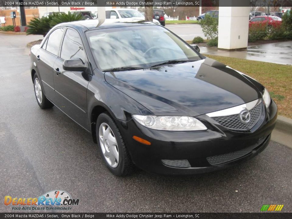 2004 Mazda MAZDA6 i Sedan Onyx Black / Beige Photo #7