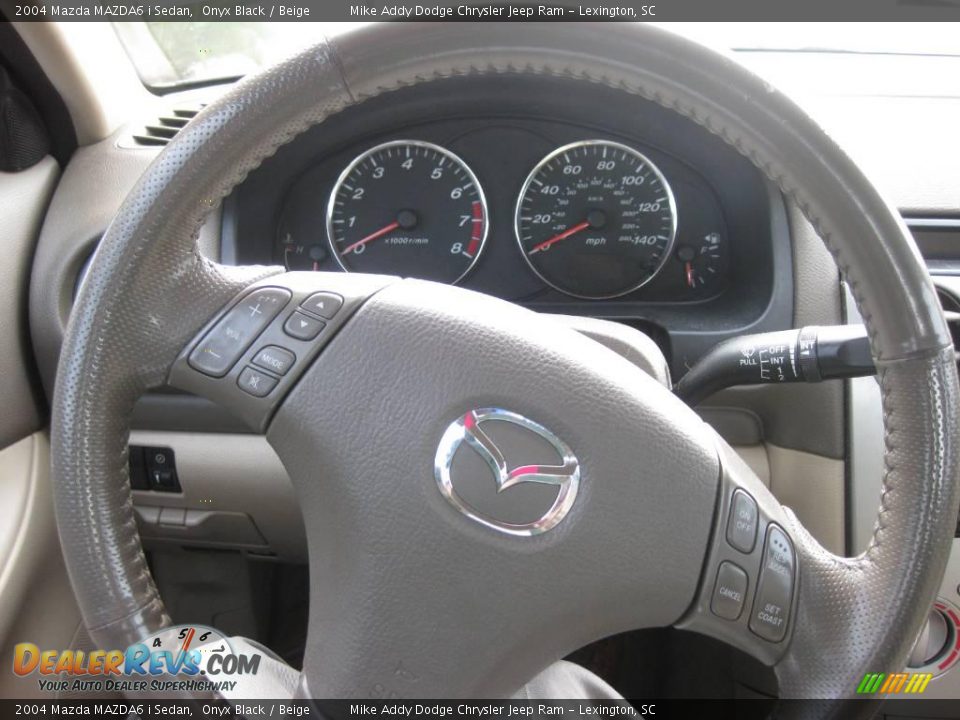 2004 Mazda MAZDA6 i Sedan Onyx Black / Beige Photo #17