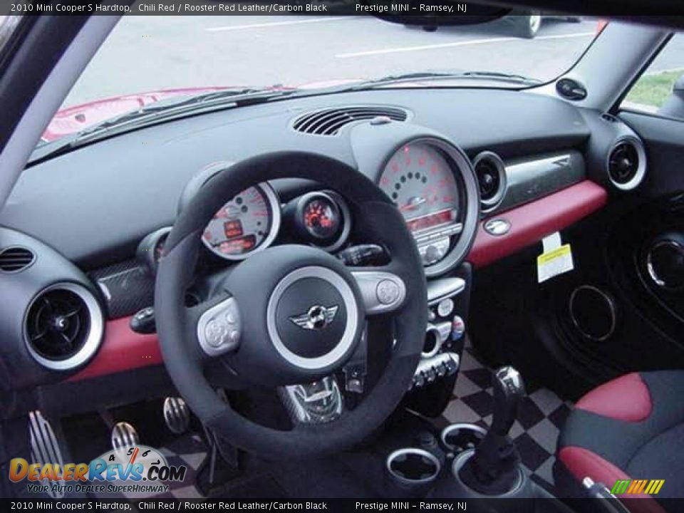 2010 Mini Cooper S Hardtop Chili Red / Rooster Red Leather/Carbon Black Photo #9