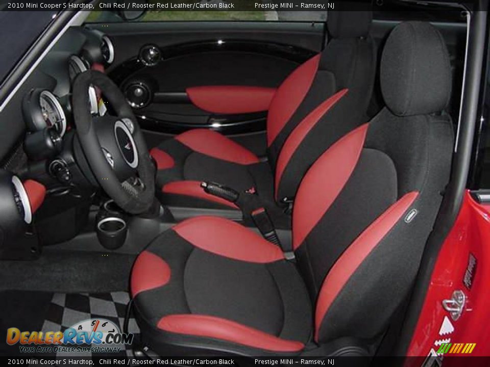 Rooster Red Leather/Carbon Black Interior - 2010 Mini Cooper S Hardtop Photo #11