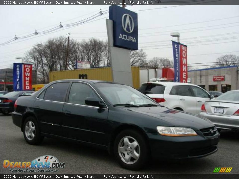 2000 Honda Accord EX V6 Sedan Dark Emerald Pearl / Ivory Photo #1