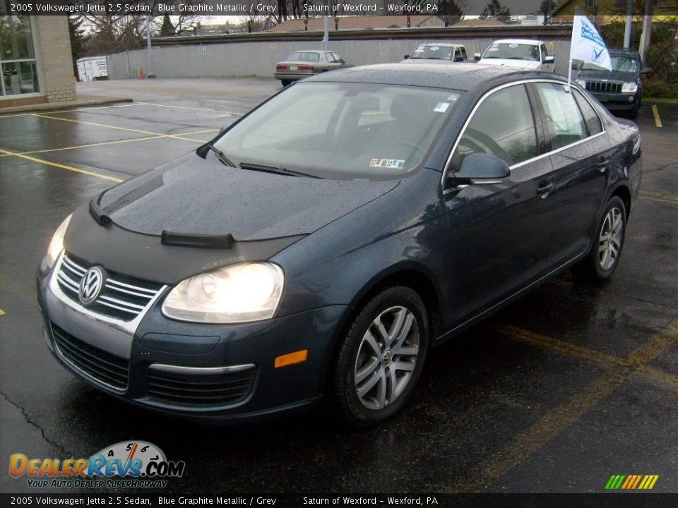 2005 Volkswagen Jetta 2.5 Sedan Blue Graphite Metallic / Grey Photo #8