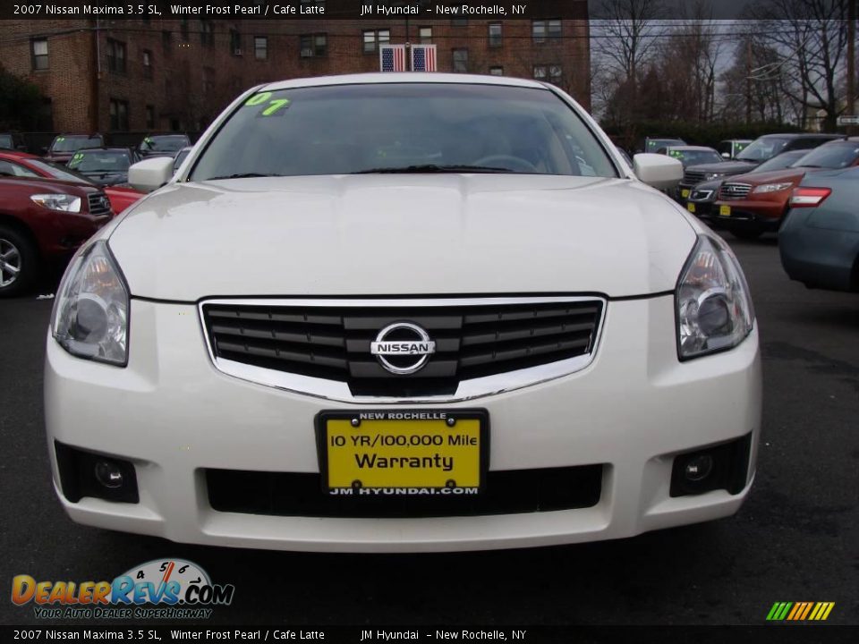 2007 Nissan Maxima 3.5 SL Winter Frost Pearl / Cafe Latte Photo #2