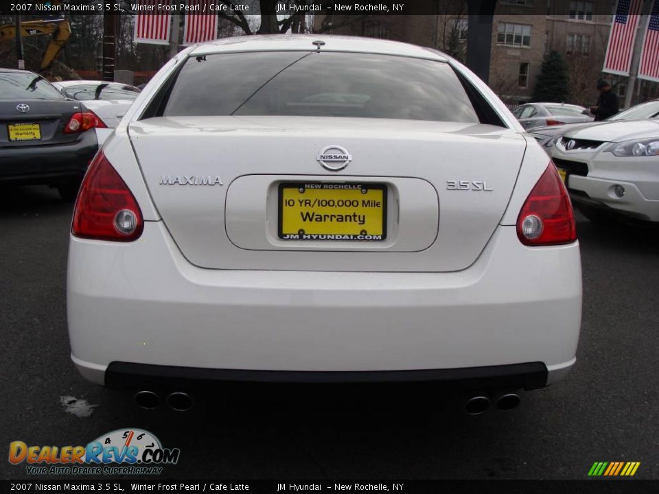 2007 Nissan Maxima 3.5 SL Winter Frost Pearl / Cafe Latte Photo #5