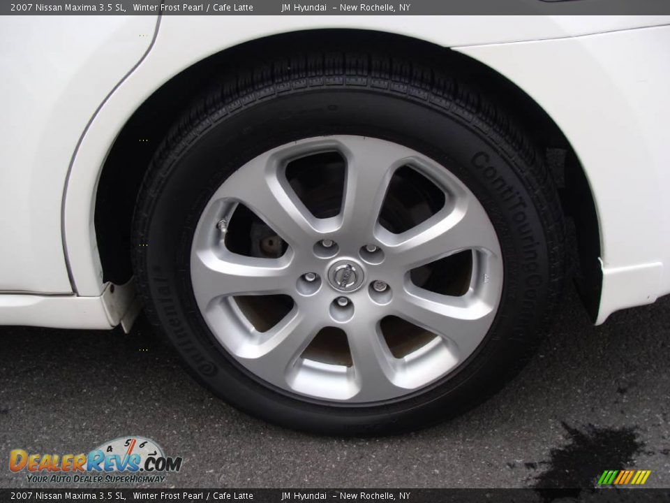 2007 Nissan Maxima 3.5 SL Winter Frost Pearl / Cafe Latte Photo #7