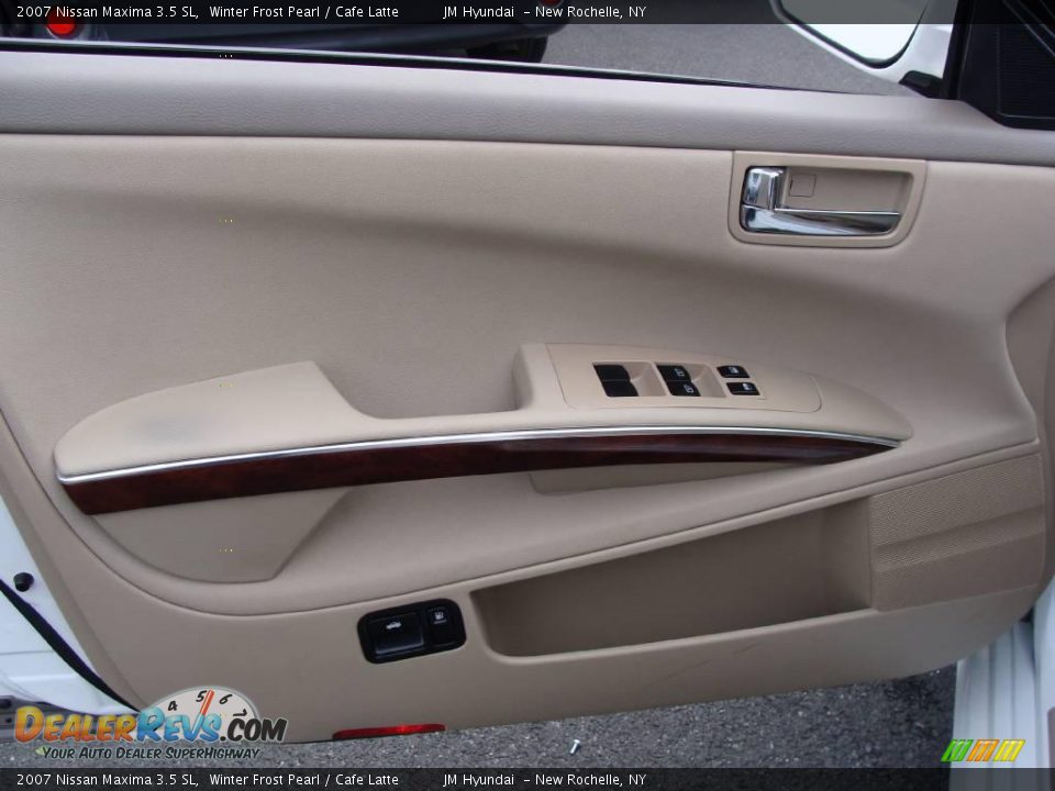 2007 Nissan Maxima 3.5 SL Winter Frost Pearl / Cafe Latte Photo #9