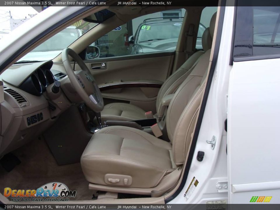 2007 Nissan Maxima 3.5 SL Winter Frost Pearl / Cafe Latte Photo #11