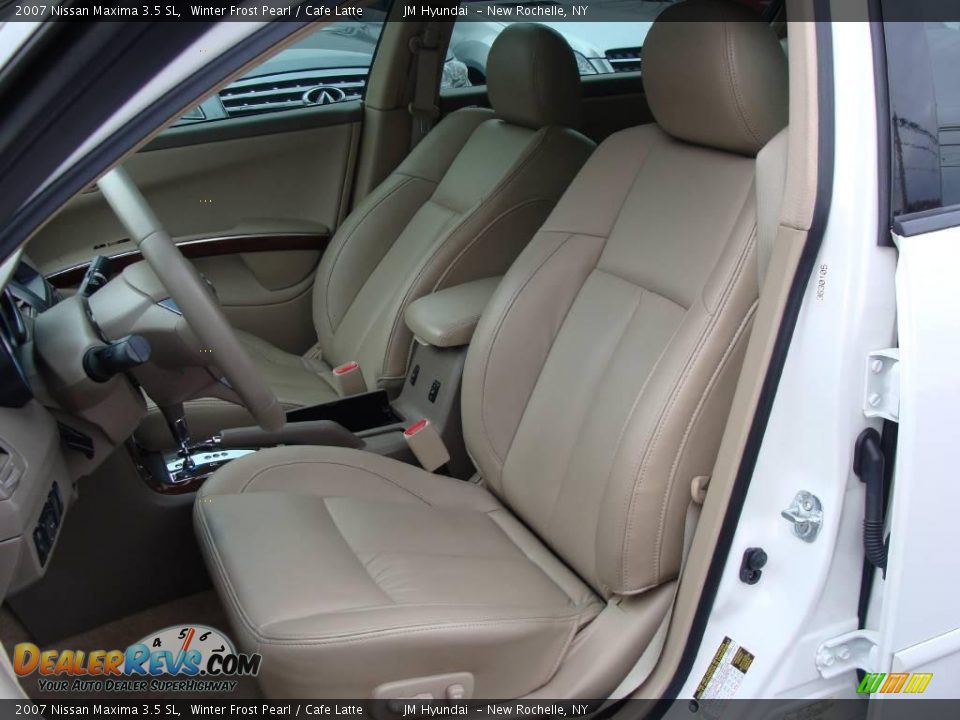 2007 Nissan Maxima 3.5 SL Winter Frost Pearl / Cafe Latte Photo #14