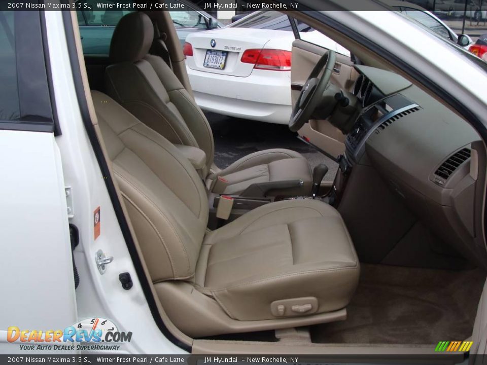 2007 Nissan Maxima 3.5 SL Winter Frost Pearl / Cafe Latte Photo #15