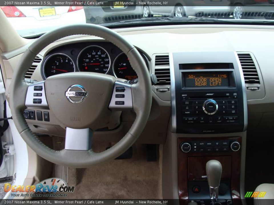 2007 Nissan Maxima 3.5 SL Winter Frost Pearl / Cafe Latte Photo #18