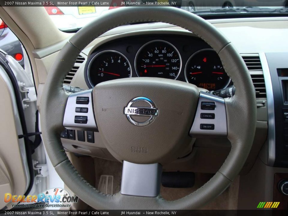 2007 Nissan Maxima 3.5 SL Winter Frost Pearl / Cafe Latte Photo #19