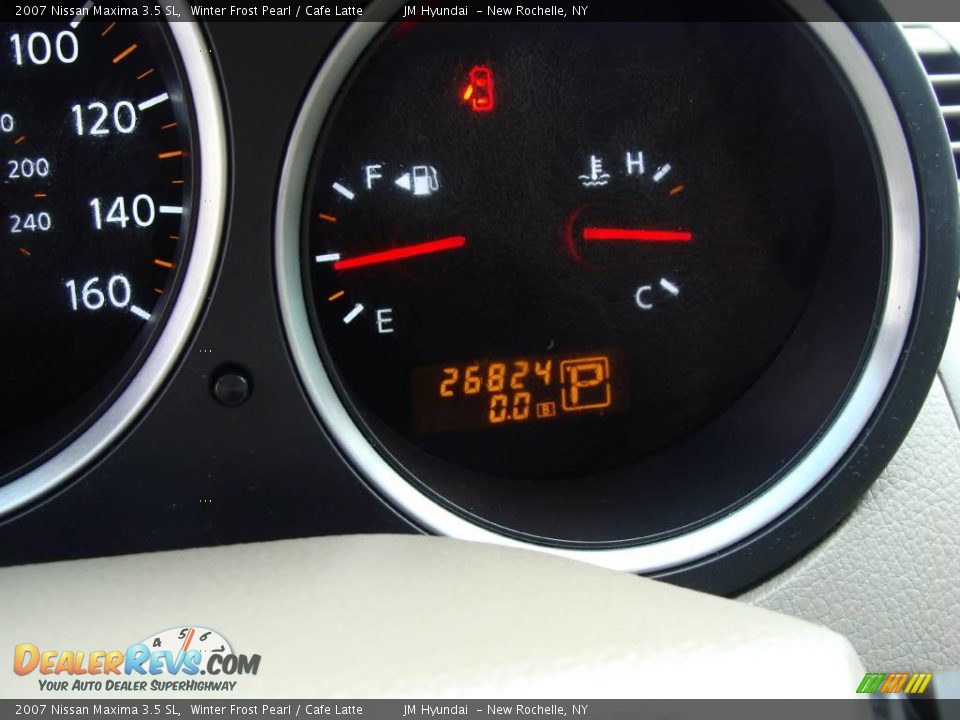 2007 Nissan Maxima 3.5 SL Winter Frost Pearl / Cafe Latte Photo #25