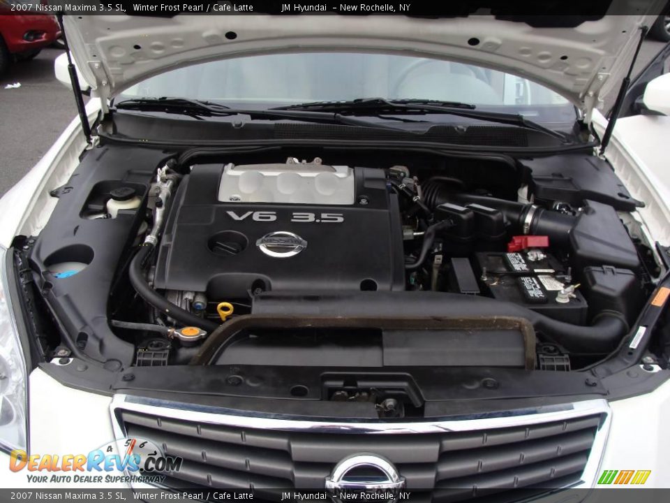 2007 Nissan Maxima 3.5 SL Winter Frost Pearl / Cafe Latte Photo #27