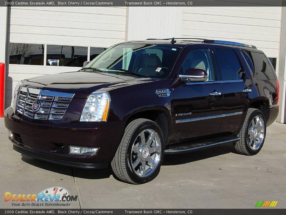 2009 Cadillac Escalade AWD Black Cherry / Cocoa/Cashmere Photo #3