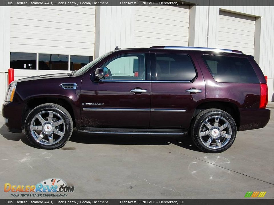 2009 Cadillac Escalade AWD Black Cherry / Cocoa/Cashmere Photo #4