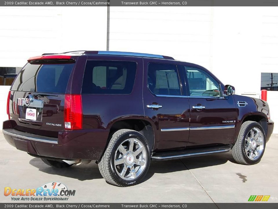 2009 Cadillac Escalade AWD Black Cherry / Cocoa/Cashmere Photo #7