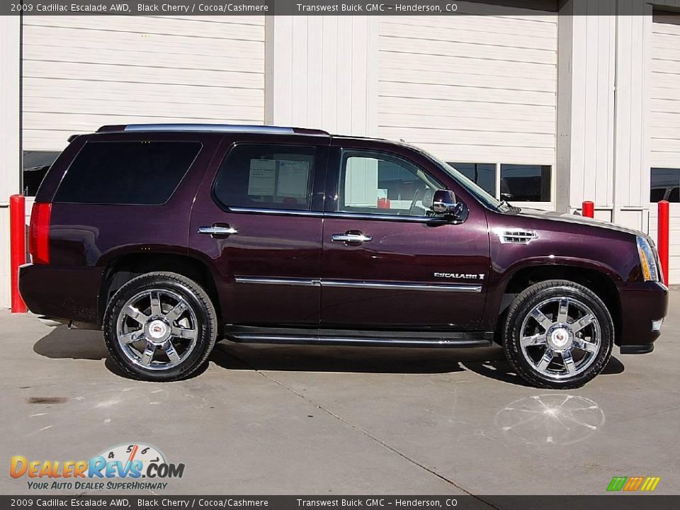 2009 Cadillac Escalade AWD Black Cherry / Cocoa/Cashmere Photo #8