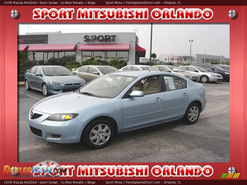 2008 Mazda MAZDA3 i Sport Sedan Icy Blue Metallic / Beige Photo #1