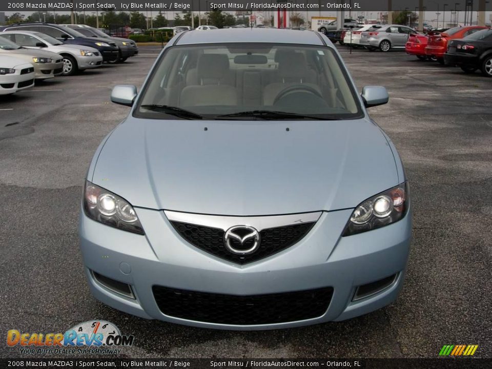 2008 Mazda MAZDA3 i Sport Sedan Icy Blue Metallic / Beige Photo #2
