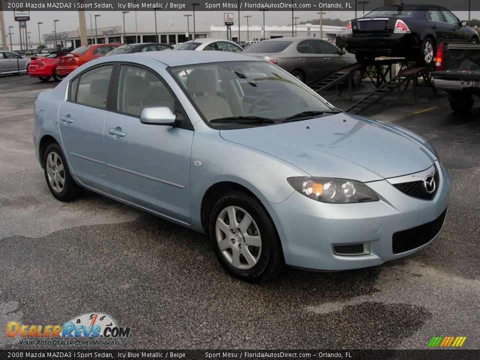 2008 Mazda MAZDA3 i Sport Sedan Icy Blue Metallic / Beige Photo #3