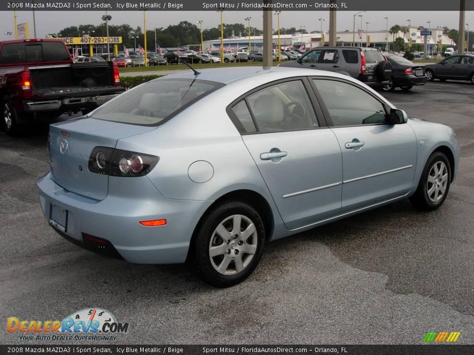 2008 Mazda MAZDA3 i Sport Sedan Icy Blue Metallic / Beige Photo #4