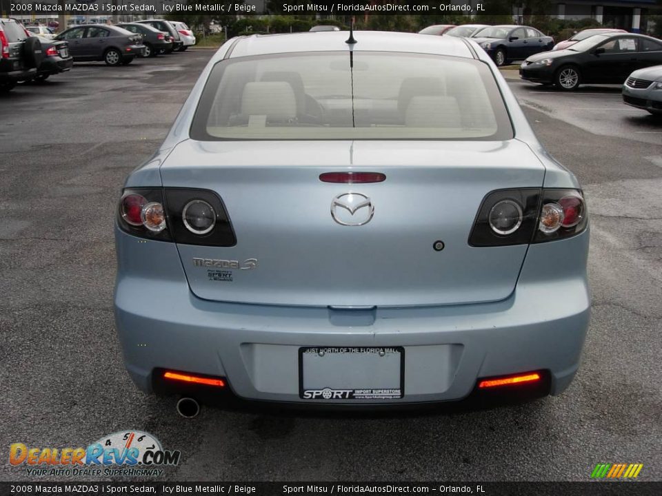 2008 Mazda MAZDA3 i Sport Sedan Icy Blue Metallic / Beige Photo #5