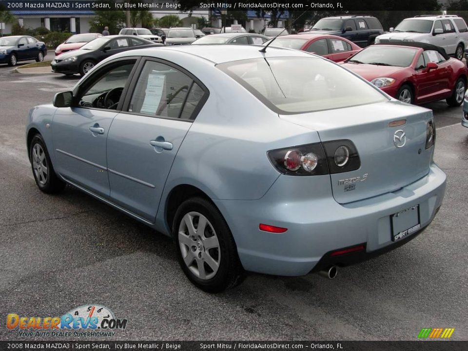 2008 Mazda MAZDA3 i Sport Sedan Icy Blue Metallic / Beige Photo #6