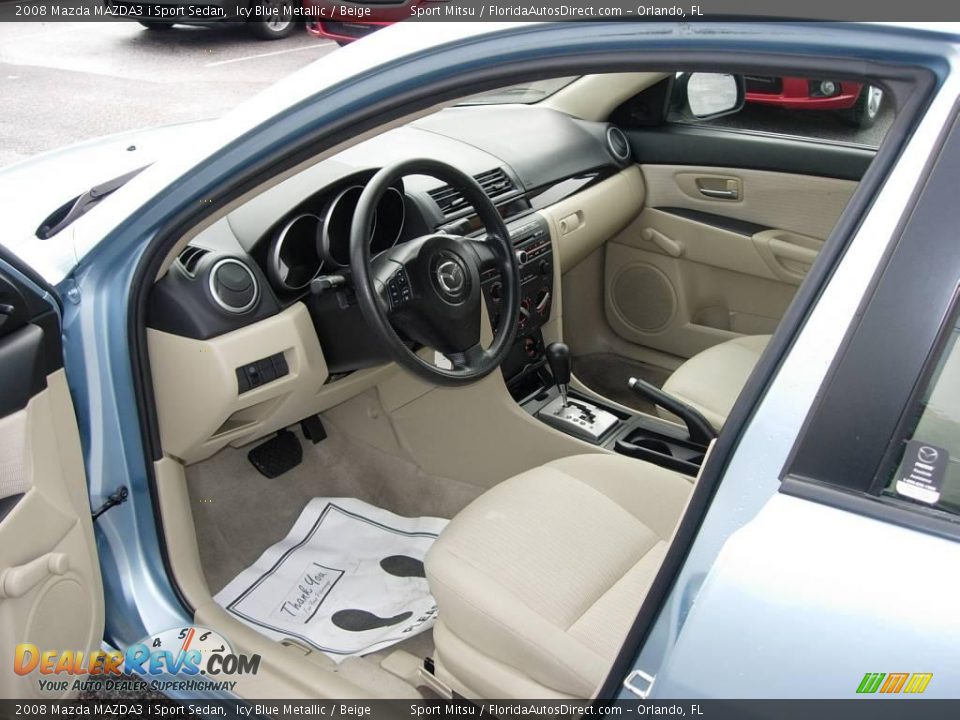 2008 Mazda MAZDA3 i Sport Sedan Icy Blue Metallic / Beige Photo #7