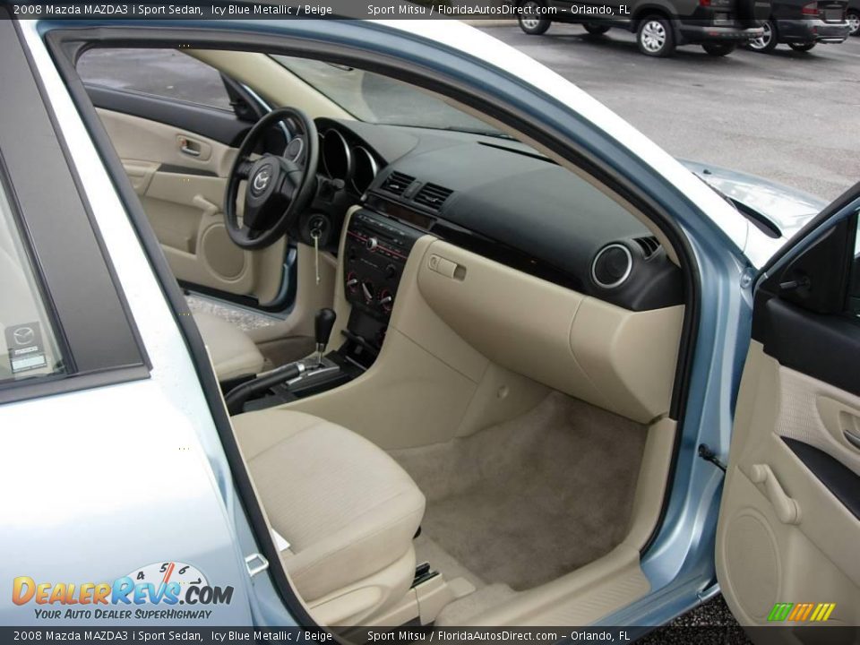 2008 Mazda MAZDA3 i Sport Sedan Icy Blue Metallic / Beige Photo #13