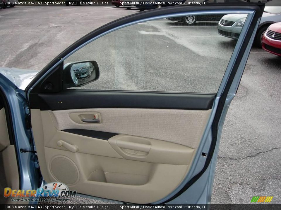 2008 Mazda MAZDA3 i Sport Sedan Icy Blue Metallic / Beige Photo #14