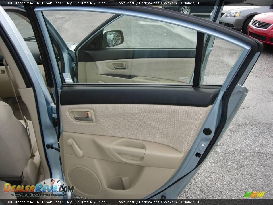 2008 Mazda MAZDA3 i Sport Sedan Icy Blue Metallic / Beige Photo #16