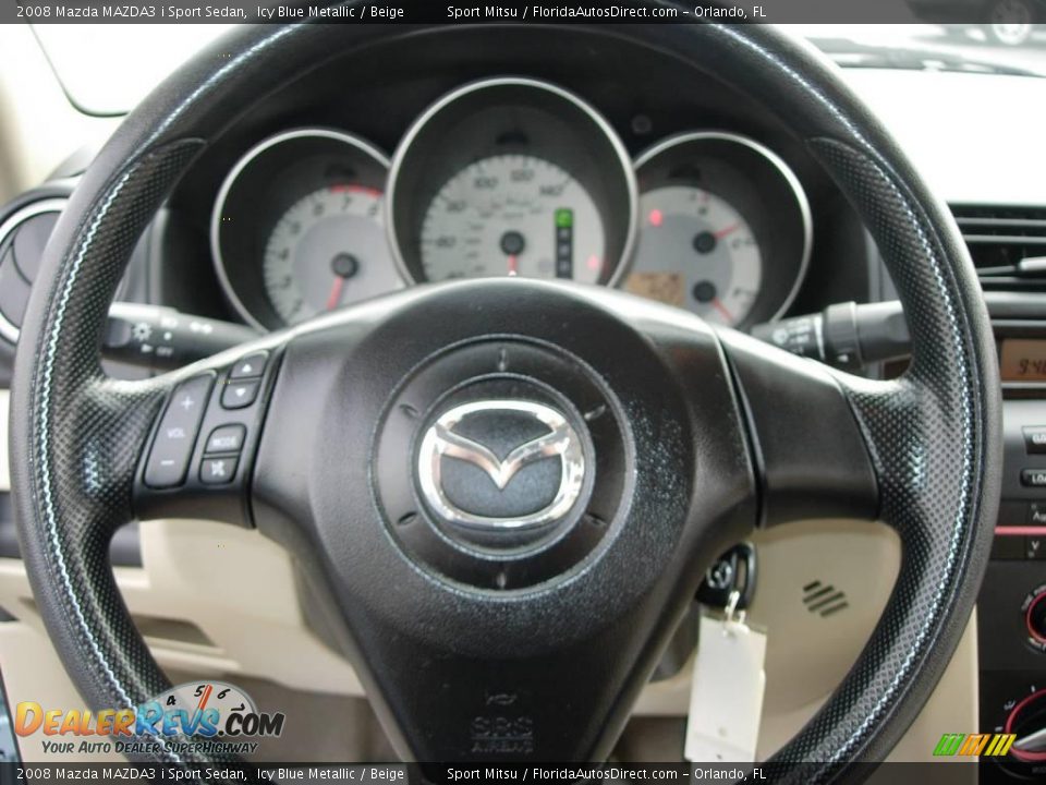 2008 Mazda MAZDA3 i Sport Sedan Icy Blue Metallic / Beige Photo #18