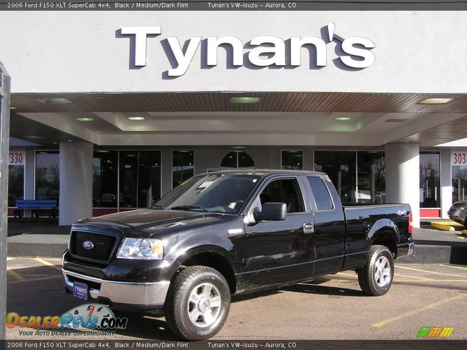 2006 Ford F150 XLT SuperCab 4x4 Black / Medium/Dark Flint Photo #1