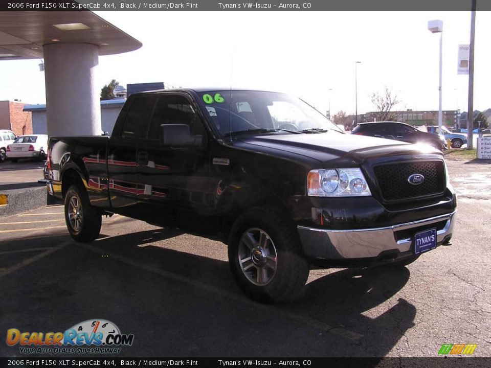 2006 Ford F150 XLT SuperCab 4x4 Black / Medium/Dark Flint Photo #3