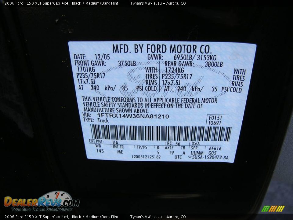 2006 Ford F150 XLT SuperCab 4x4 Black / Medium/Dark Flint Photo #20