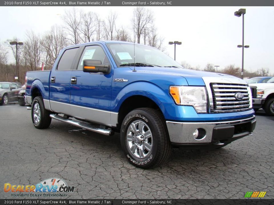 2010 Ford F150 XLT SuperCrew 4x4 Blue Flame Metallic / Tan Photo #1