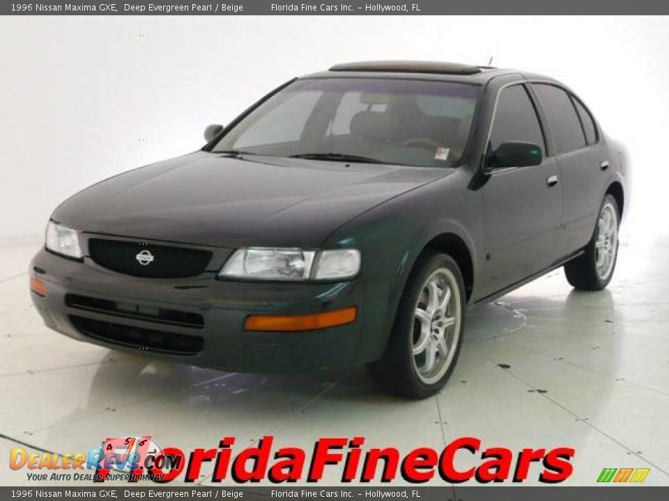 1996 Nissan Maxima GXE Deep Evergreen Pearl / Beige Photo #1