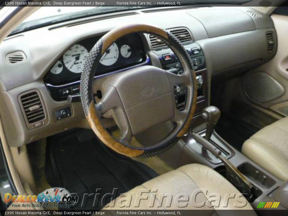 1996 Nissan Maxima GXE Deep Evergreen Pearl / Beige Photo #10