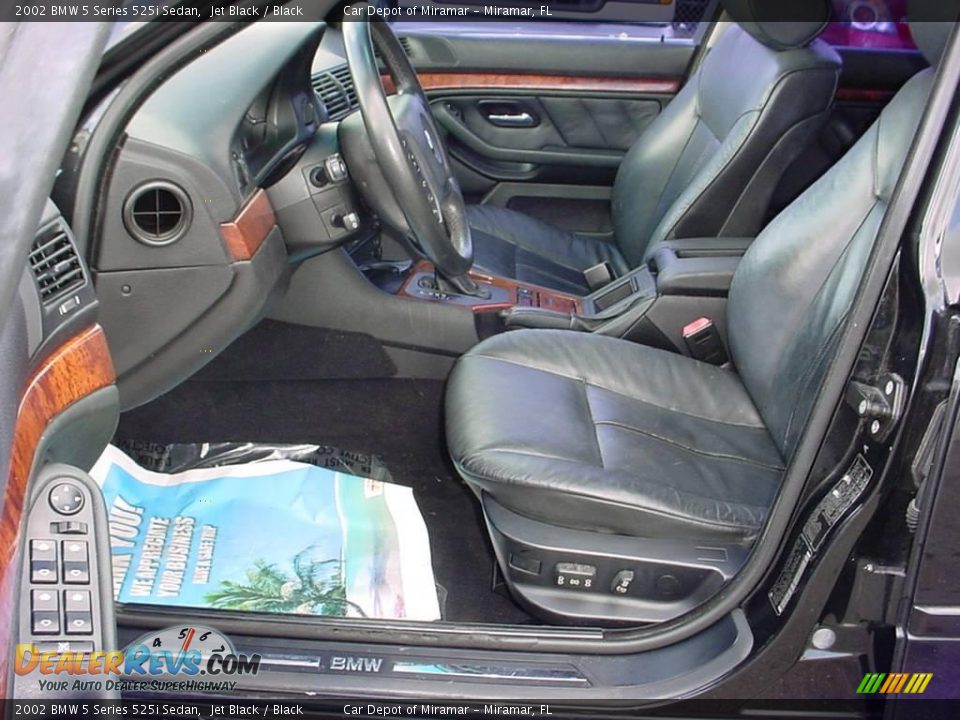 2002 BMW 5 Series 525i Sedan Jet Black / Black Photo #11