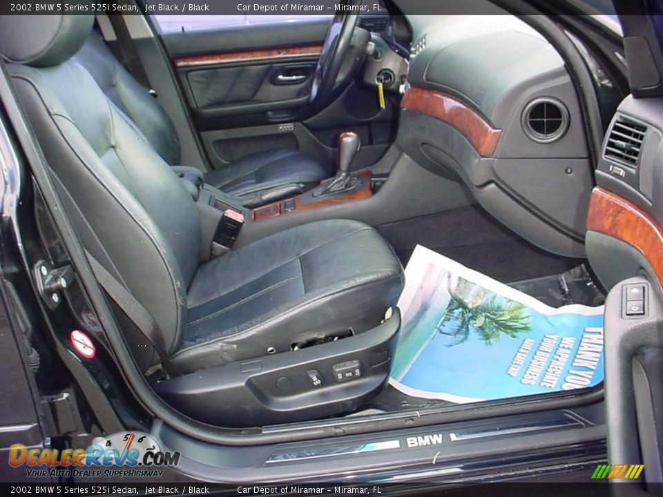 2002 BMW 5 Series 525i Sedan Jet Black / Black Photo #12