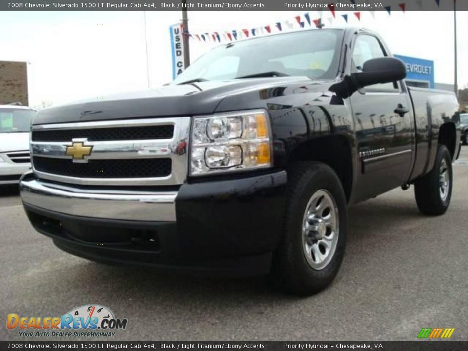 2008 Chevrolet Silverado 1500 LT Regular Cab 4x4 Black / Light Titanium/Ebony Accents Photo #1