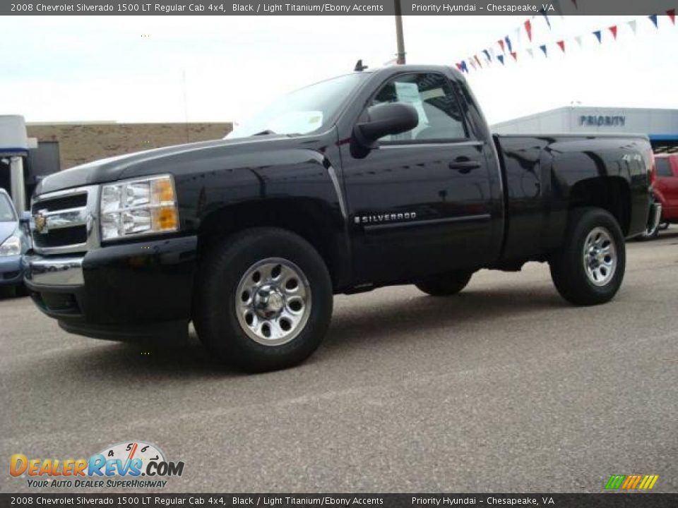 2008 Chevrolet Silverado 1500 LT Regular Cab 4x4 Black / Light Titanium/Ebony Accents Photo #2