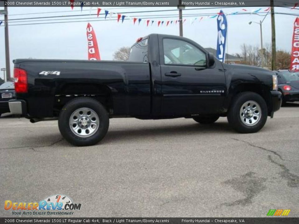 2008 Chevrolet Silverado 1500 LT Regular Cab 4x4 Black / Light Titanium/Ebony Accents Photo #4