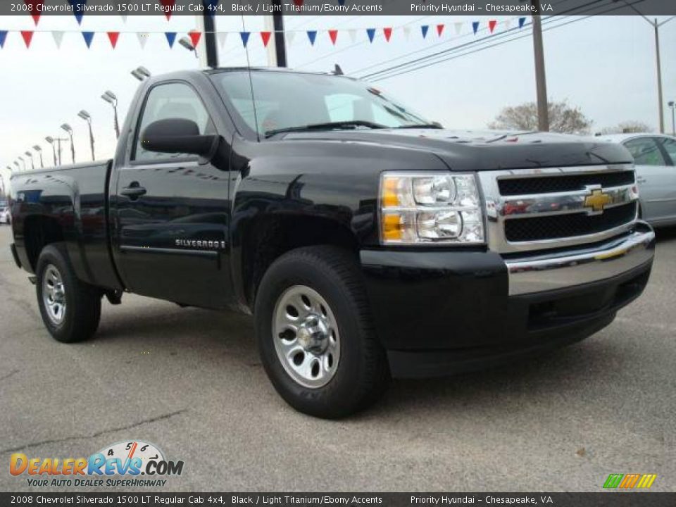 2008 Chevrolet Silverado 1500 LT Regular Cab 4x4 Black / Light Titanium/Ebony Accents Photo #5