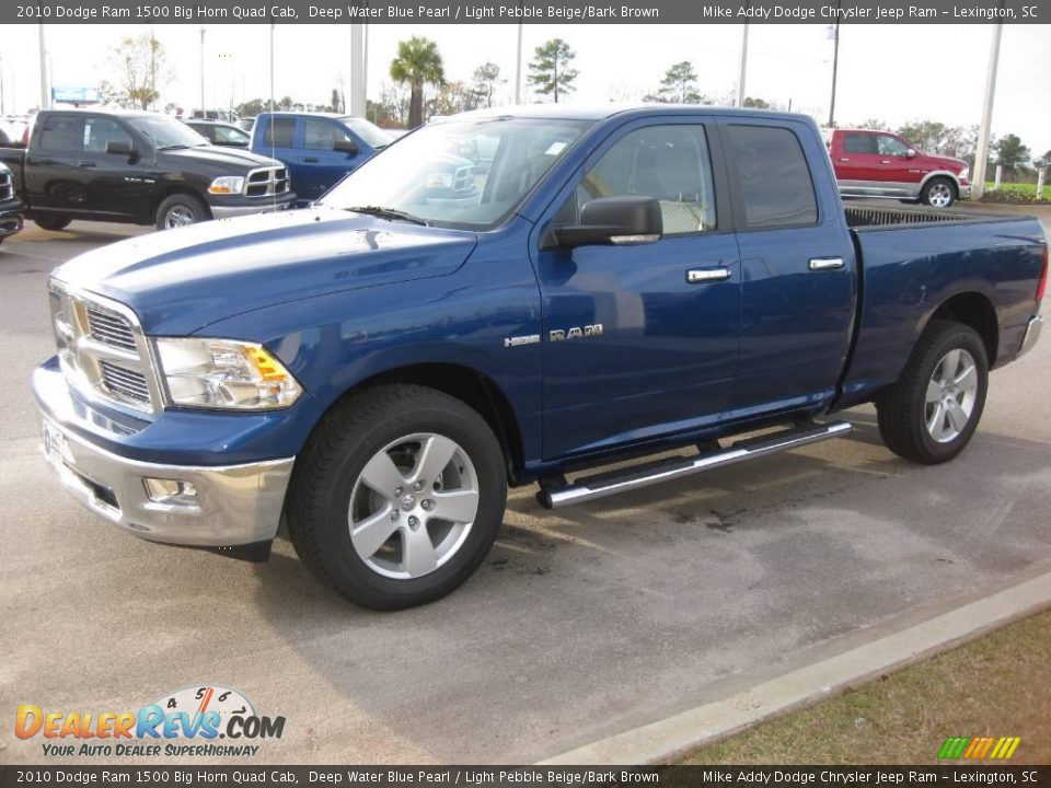 2010 Dodge Ram 1500 Big Horn Quad Cab Deep Water Blue Pearl / Light Pebble Beige/Bark Brown Photo #1