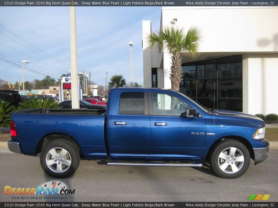 2010 Dodge Ram 1500 Big Horn Quad Cab Deep Water Blue Pearl / Light Pebble Beige/Bark Brown Photo #4