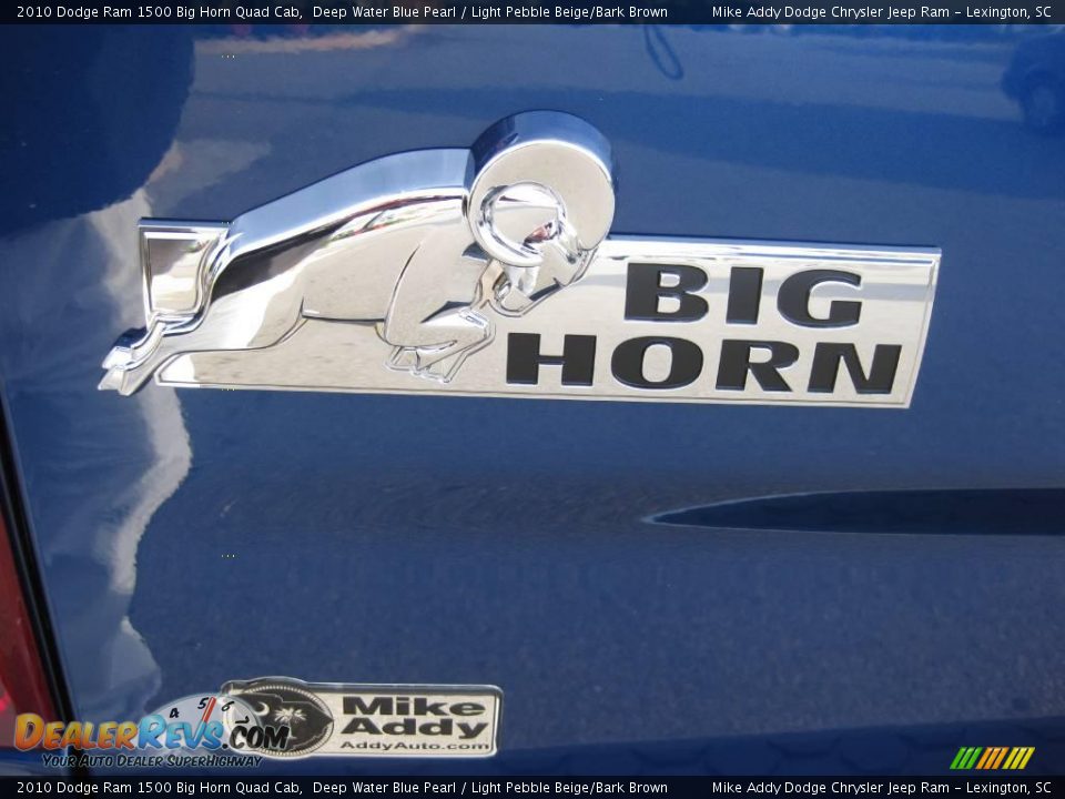 2010 Dodge Ram 1500 Big Horn Quad Cab Deep Water Blue Pearl / Light Pebble Beige/Bark Brown Photo #7