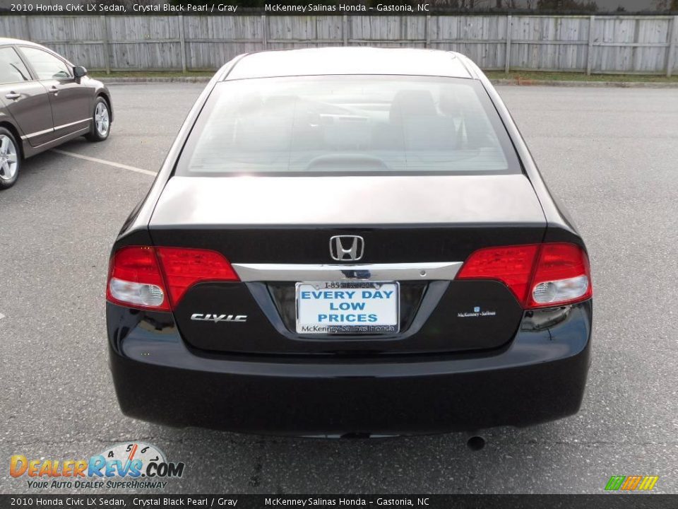 2010 Honda Civic LX Sedan Crystal Black Pearl / Gray Photo #3